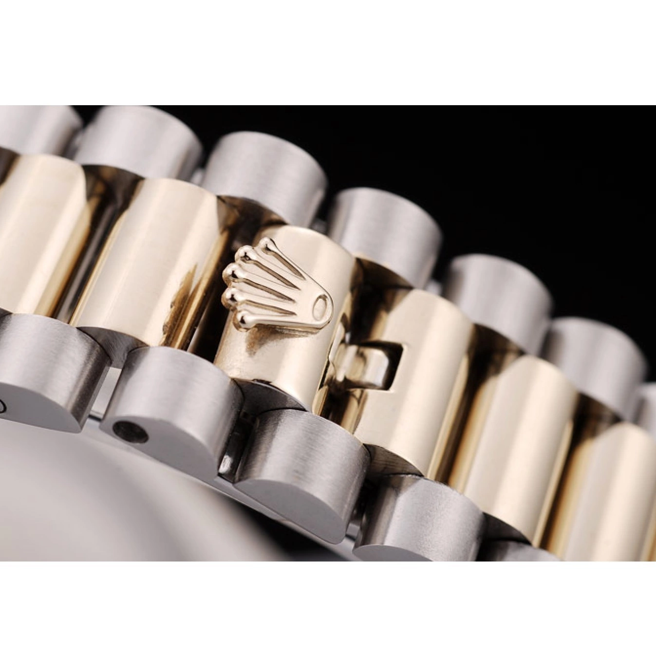 Aaa replica Rolex Bezel Brown Pattern DateJust Ribbed Gold Dial 0717